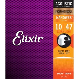 Elixir 16002 Acoustic Phosphor Bronze Extra Light NanoWeb 10-47
